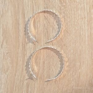 Silver Hoop Heart Earrings